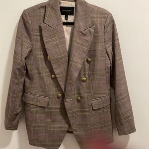 NWOT Banana Republic Brown Plaid Blazer